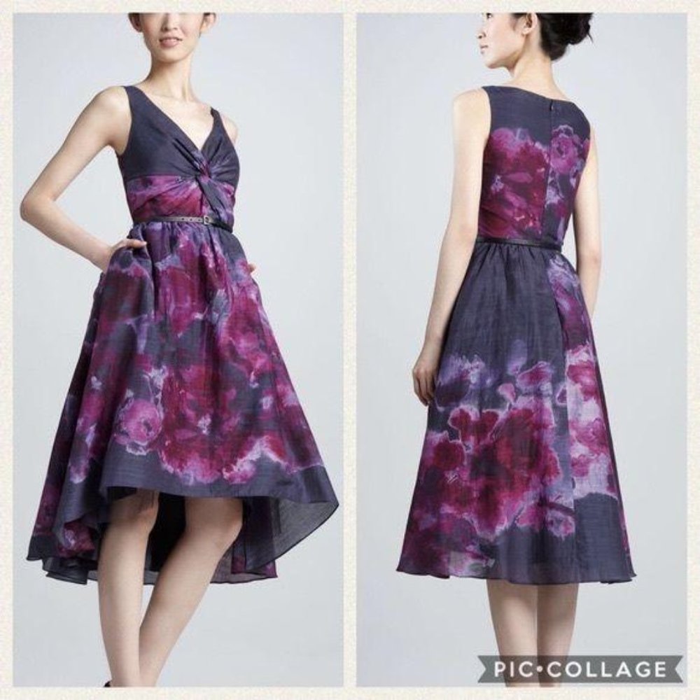 NWT Neiman Marcus cocktail dress watercolor size 4